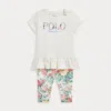 Polo Ralph Lauren Logo Jersey Tee & Floral Legging Set In Nevis Floral