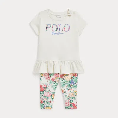 Polo Ralph Lauren Babies' Logo Jersey Tee & Floral Legging Set In Nevis Floral
