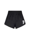 Polo Ralph Lauren Sateen Logo Shorts In Black