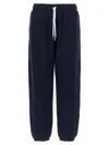 Polo Ralph Lauren Navy Blue Cotton Blend Trousers With Signature Embroidery In Blue