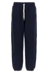 Polo Ralph Lauren Navy Blue Cotton Blend Trousers With Signature Embroidery In Blue