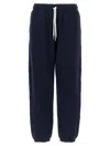 Polo Ralph Lauren Navy Blue Cotton Blend Trousers With Signature Embroidery In Blue
