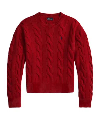 Polo Ralph Lauren Logo Knit Sweater In Red