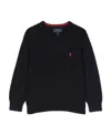 Polo Ralph Lauren Navy Blue Cotton Crew-neck Sweater In Black