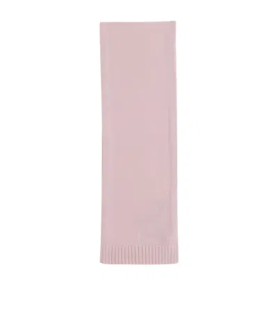 Polo Ralph Lauren Logo Knitted Scarf In Pink