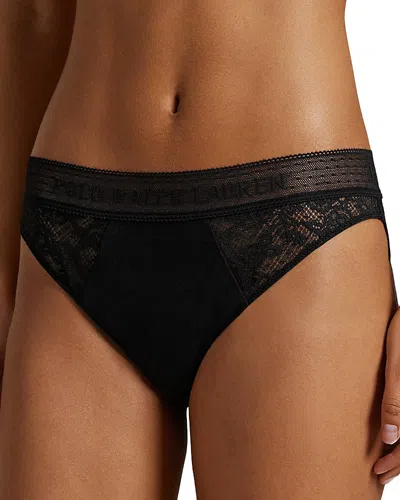 Polo Ralph Lauren Logo Lace Bikini In Black
