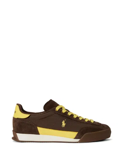 Polo Ralph Lauren Logo Lace-up Sneakers In Burgundy