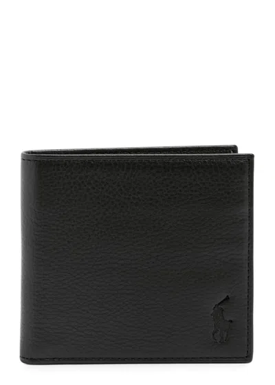 Polo Ralph Lauren Logo Leather Wallet In Black