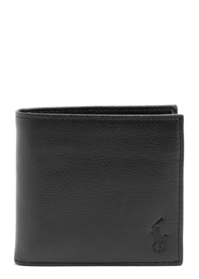 Polo Ralph Lauren Logo Leather Wallet In Black
