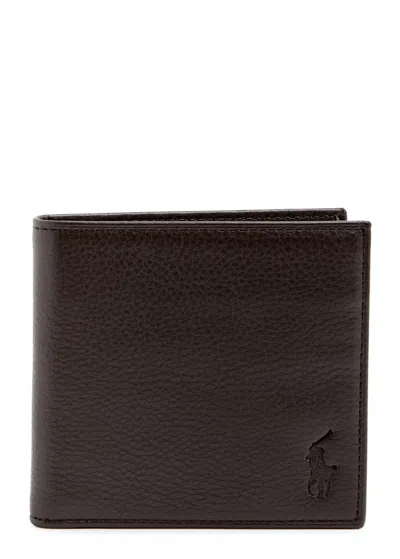 Polo Ralph Lauren Logo Leather Wallet In Brown