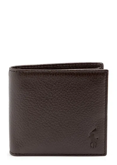 Polo Ralph Lauren Logo Leather Wallet In Brown