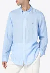Polo Ralph Lauren Geometric Oxford Mesh Long Sleeve Shirt