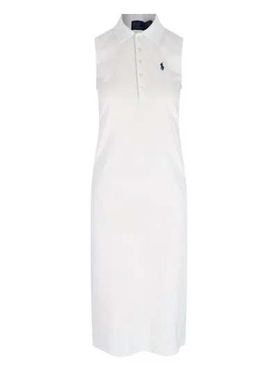 Polo Ralph Lauren Sleeveless Dress With Knee Length Design In White