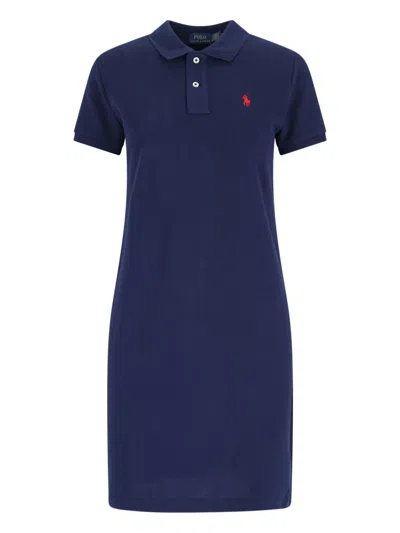 Polo Ralph Lauren Logo Mini Dress In Blue