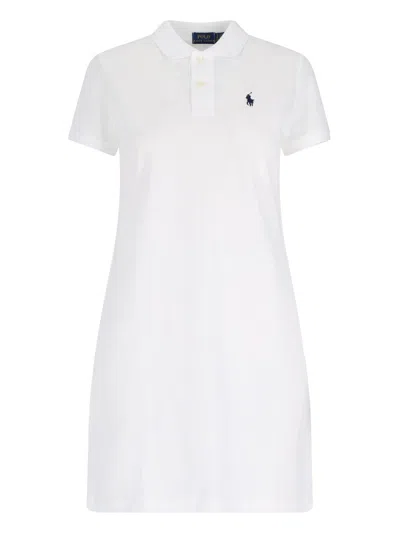 Polo Ralph Lauren Logo Mini Dress In White