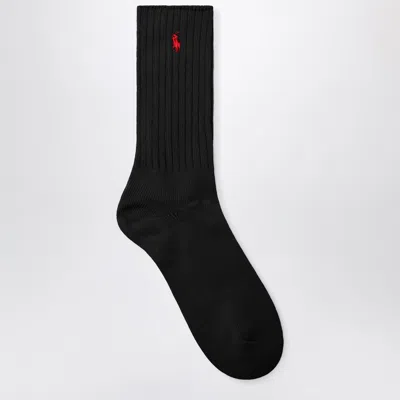 Polo Ralph Lauren Logo Mini Socks In Cotton-blend In Black