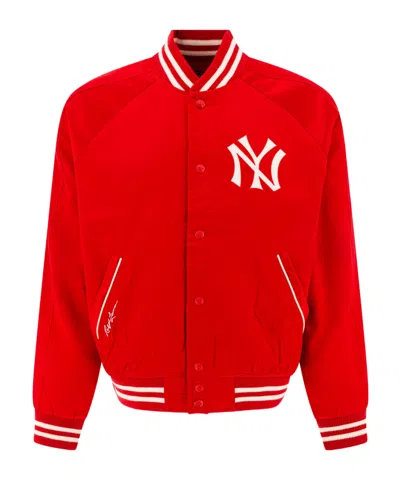 Polo Ralph Lauren Logo Patch Baseball Jacket In Red