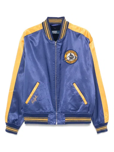 Polo Ralph Lauren Cotton-blend Varsity Bomber Jacket In Blue