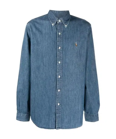 POLO RALPH LAUREN POLO RALPH LAUREN LOGO EMBROIDERED DENIM SHIRT