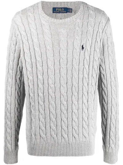 POLO RALPH LAUREN LOGO-PATCH CABLE-KNIT JUMPER