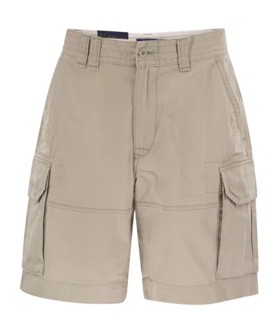 Polo Ralph Lauren Logo-patch Cotton Cargo Shorts In Beige