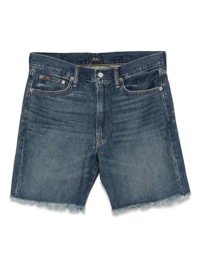 Polo Ralph Lauren Logo-patch Denim Shorts In Blue