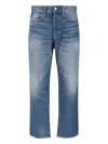 Polo Ralph Lauren Straight-leg Jeans In Medium Blue Denim With Distressed Finish In Blue