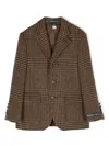 Polo Ralph Lauren Logo-patch Herringbone-pattern Blazer In Brown