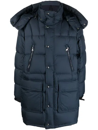 Polo Ralph Lauren Logo-patch Padded Coat In Blue