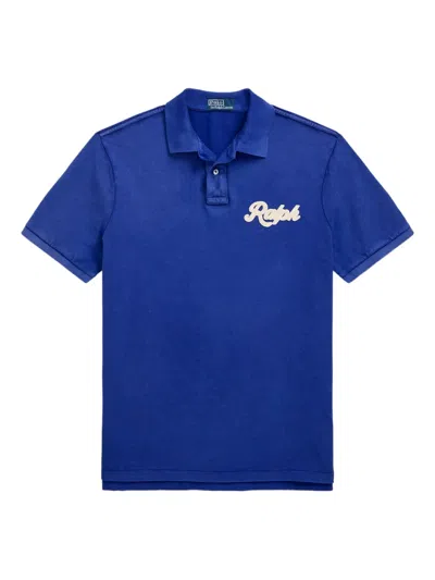 Polo Ralph Lauren Logo-patch Polo Shirt In Blue