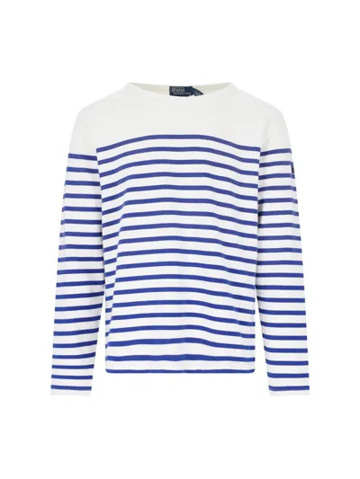 Polo Ralph Lauren Logo Patch Striped Knitted Jumper In Multi
