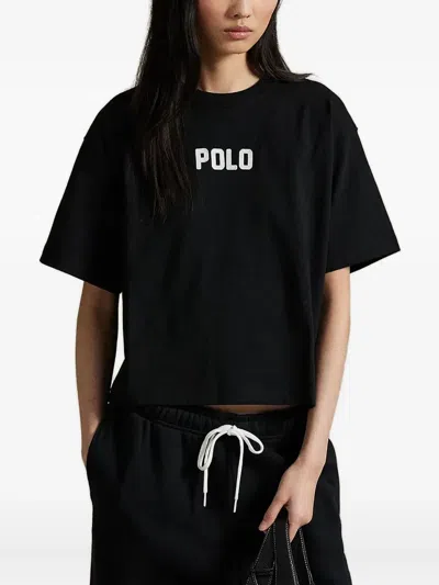 Polo Ralph Lauren Logo-patch T-shirt In Black