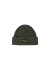 Polo Ralph Lauren Logo Patch Ribbed Beanie In Black