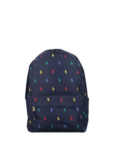 Polo Ralph Lauren Kids' Logo Pattern Backpack In Blue
