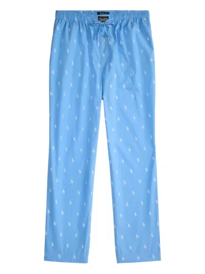 Polo Ralph Lauren Logo-pattern Pajama Pants In Blue