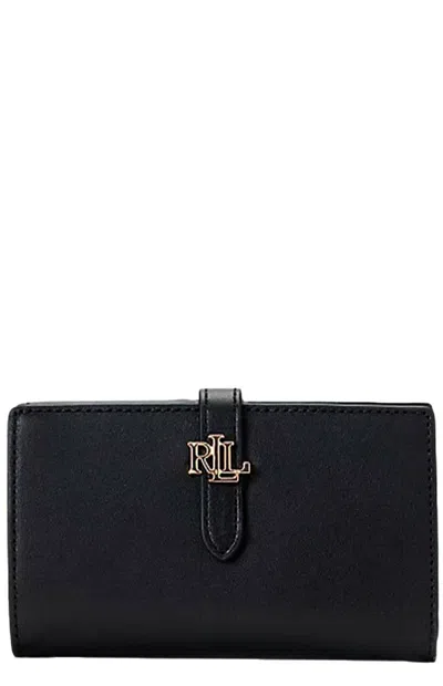 Polo Ralph Lauren Logo Plaque Rectangular Wallet In Black