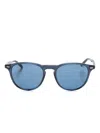 Polo Ralph Lauren Logo-plaque Round-frame Sunglasses In Blau