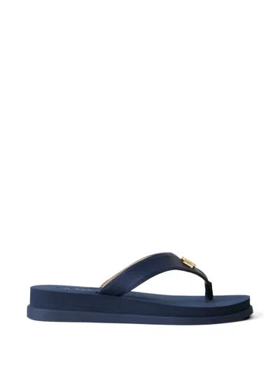 Polo Ralph Lauren Logo Plaque Sandals In Blue