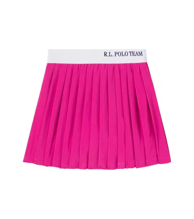 Polo Ralph Lauren Kids' Logo Pleated Skirt In Pink
