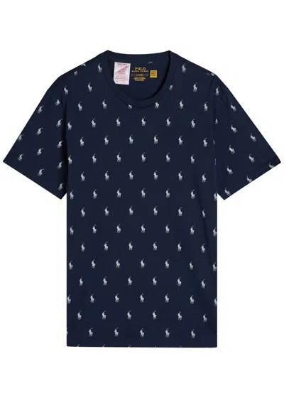 Polo Ralph Lauren Logo-print Cotton Pyjama T-shirt In Blue