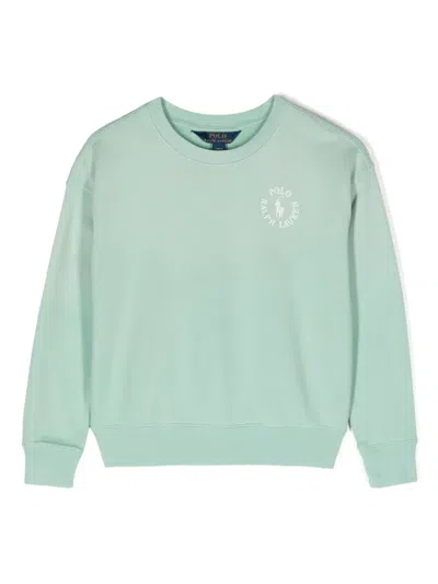 Polo Ralph Lauren Kids' Logo-print Cotton Sweatshirt In Green