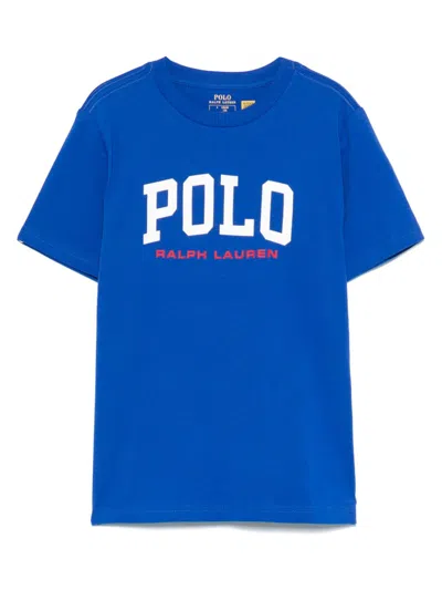 Polo Ralph Lauren Kids' Logo-print Cotton T-shirt In Blau