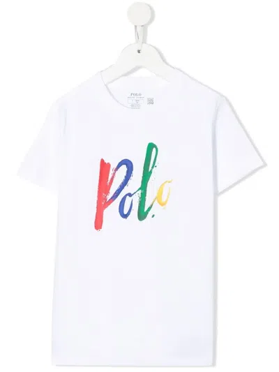 Polo Ralph Lauren Kids' Logo-print Cotton T-shirt In White