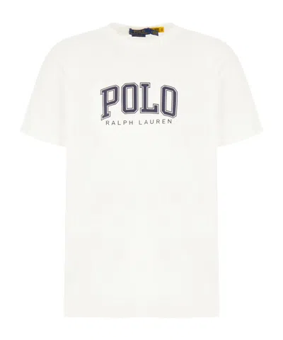 Polo Ralph Lauren Logo-print Cotton T-shirt In Cream