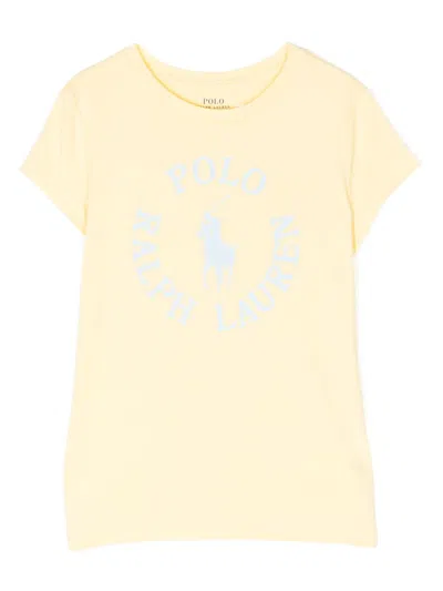 Polo Ralph Lauren Kids' Logo-print Cotton T-shirt In Yellow
