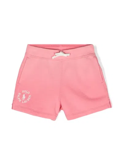 Polo Ralph Lauren Kids' Logo-print Cotton Track Shorts In Pink