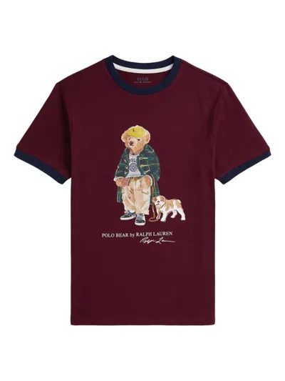 Polo Ralph Lauren Kids' Logo-print Crew-neck T-shirt In Red