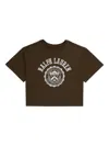 Polo Ralph Lauren Logo-print Cropped T-shirt In Brown