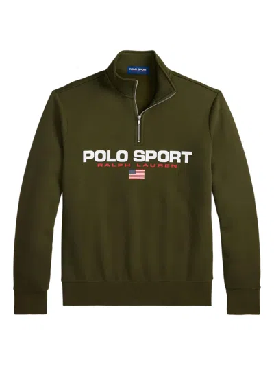 Polo Ralph Lauren Logo-print Fleece Sweatshirt In Green