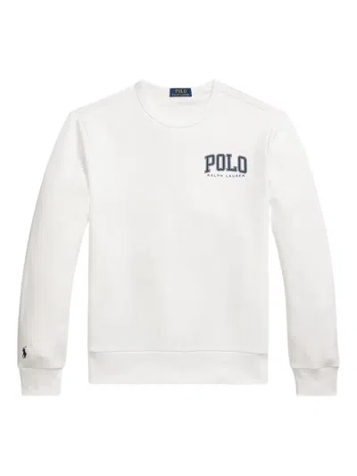 Polo Ralph Lauren Logo-print Fleece-texture Sweatshirt In White
